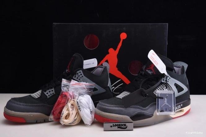 CV9388-001 x 4 Retro Off White Air Jordan Bred 0804